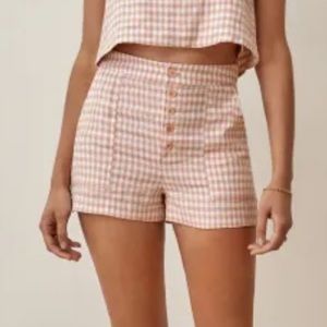 Reformation Gingham Check Shorts
